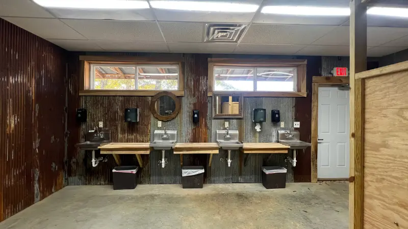 Table for bathroom & restroom usage at Hot Springs Campground & RV Park